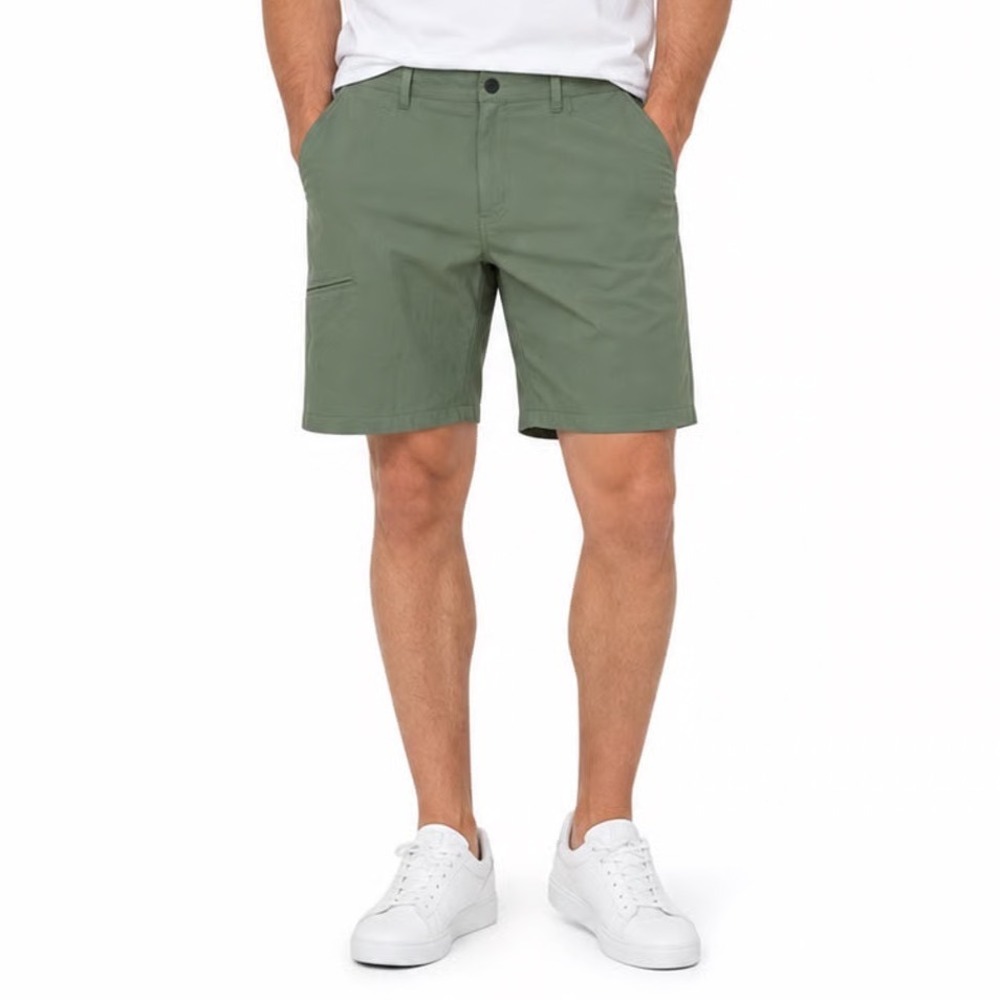 Alesbury Mens Performance Shorts Olive Green Stretch Size 35 Hiking Casual
